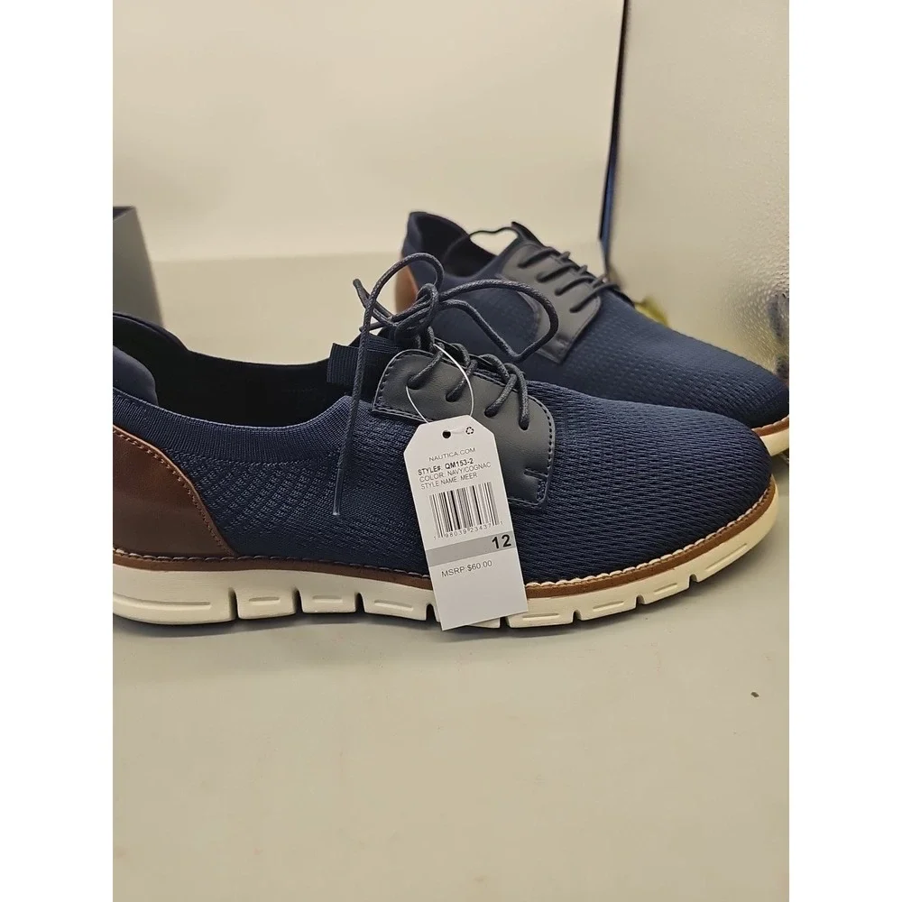 New Men's NAUTICA Lightweight Oxford‎ Shoes Navy Dress Shoes Sz  12 New